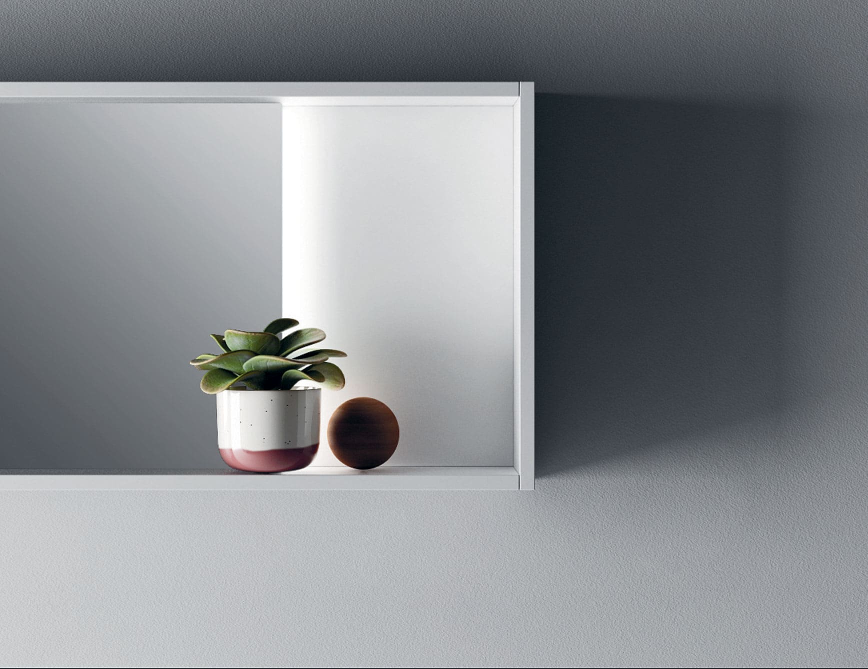 Composition 8 modern Italian bathroom vanity with white leather wood